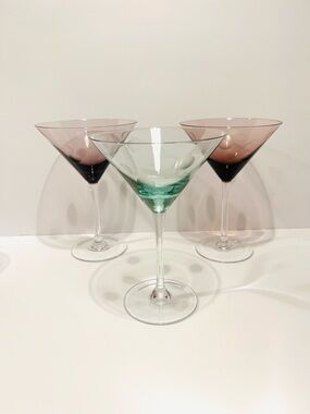 Marquis by Waterford Set of 3 Polka Dots Martini Glasses 7.5”